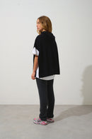 Poncho Capuche - Elsa - Noir