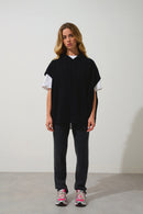 Poncho Capuche - Elsa - Noir