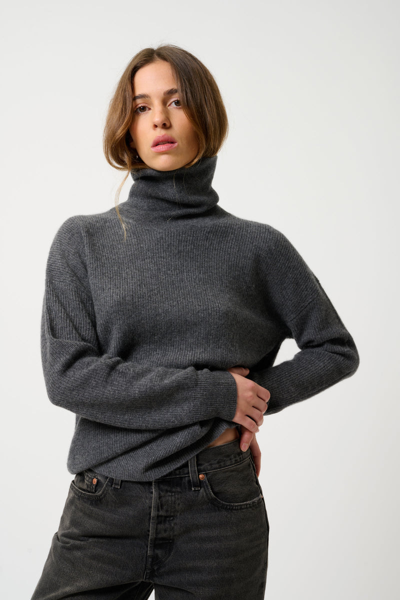 Pull Col Roulé - Roxane - Gris