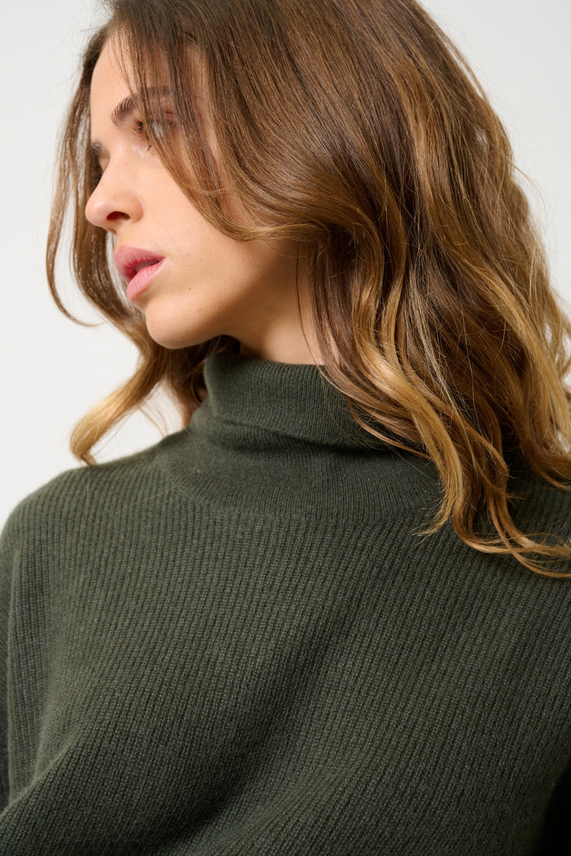 Pull Col Roulé - Roxane - Kaki
