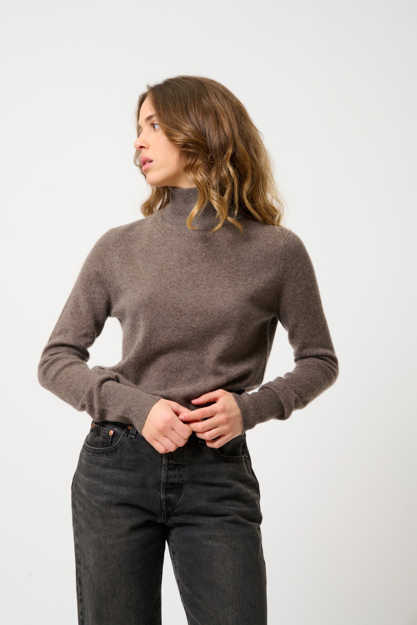 Turtleneck Sweater - Eileen - Brown