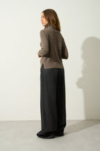 Roll-Neck Jumper Cassy - Taupe Marl - 100% 2-Ply Cashmere - Women