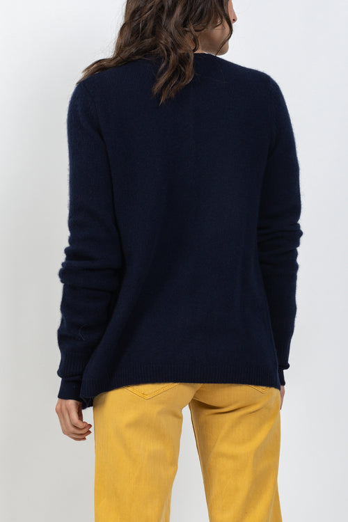 Cardigan Col Rond 4 Fils - Elise - Bleu