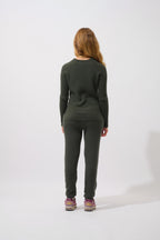 Pull Col Montant Boutons Poignets - Assia - Kaki