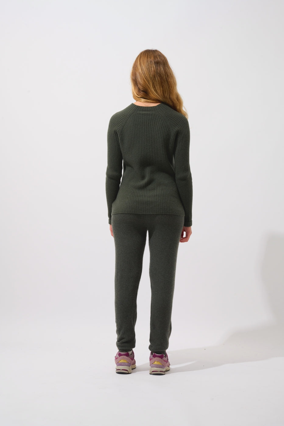 Pull Col Montant Boutons Poignets - Assia - Kaki