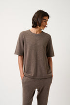 Camiseta de cuello redondo - Maya - Topo jaspeado