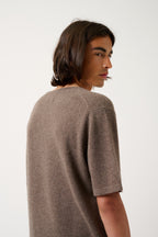 Camiseta de cuello redondo - Maya - Topo jaspeado