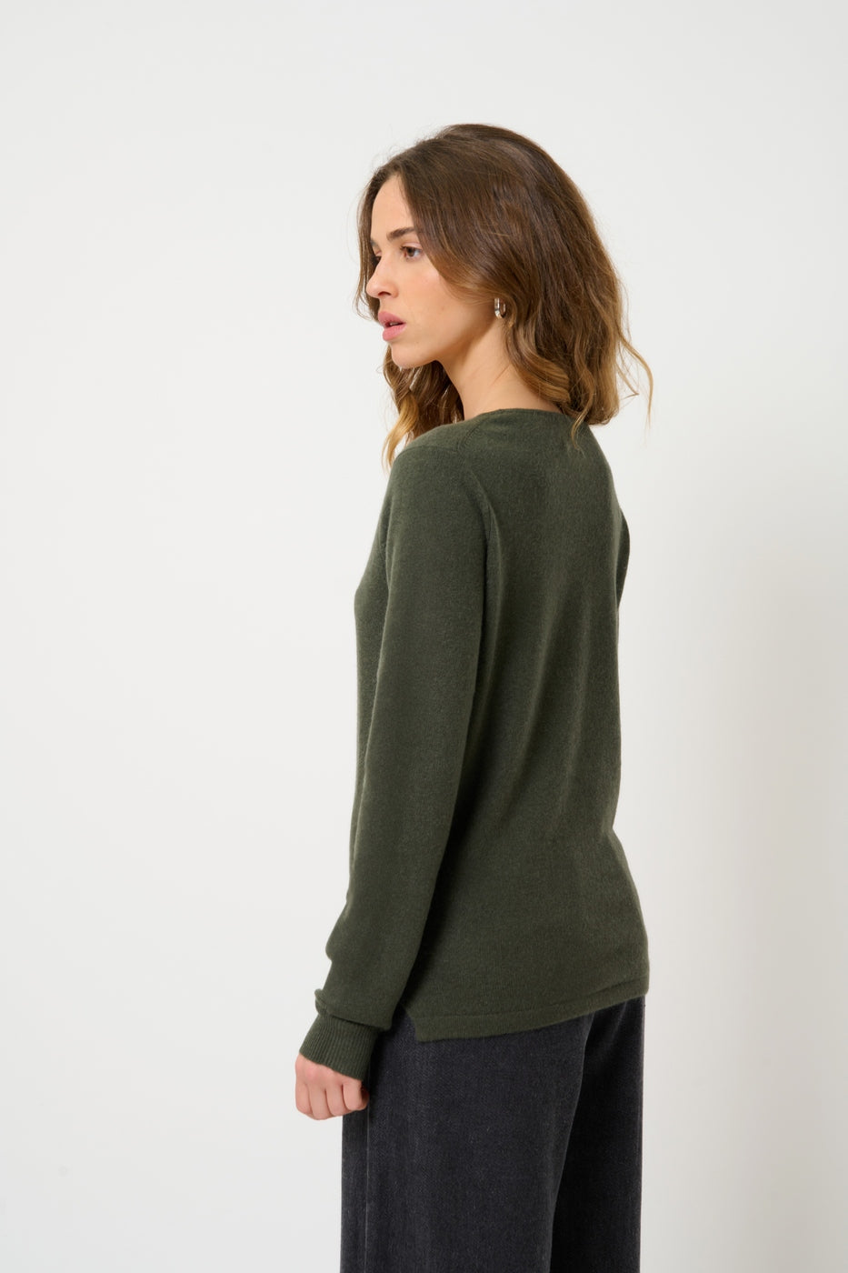 Pull Col Bateau Goutte Devant - Glyder - Kaki