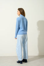 Eileen Turtleneck Jumper - Sky - 100% 2-Ply Cashmere - Women