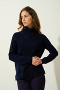 Roll Neck Jumper - Madeline - Navy