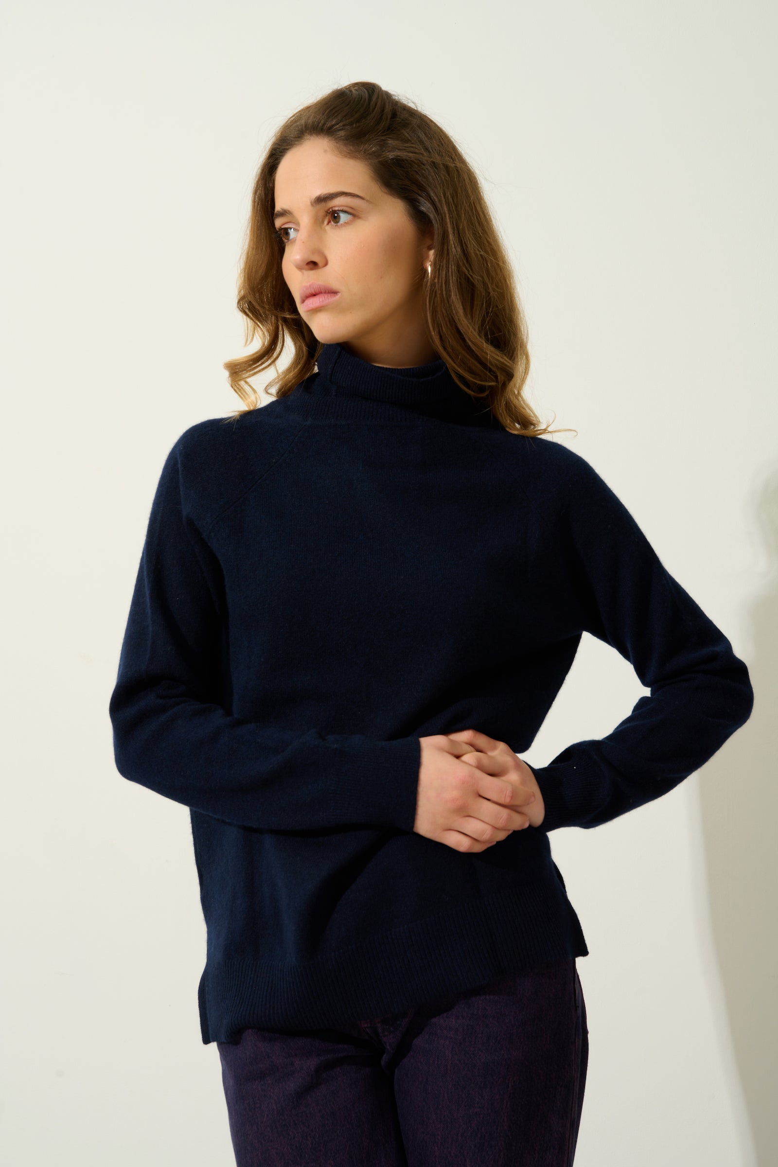 Roll Neck Jumper - Madeline - Navy