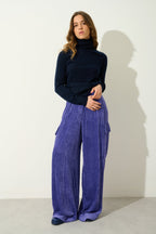 Jersey Cuello Alto Cassy - Navy - 100% Cachemira 2 Hilos - Punto - Mujer