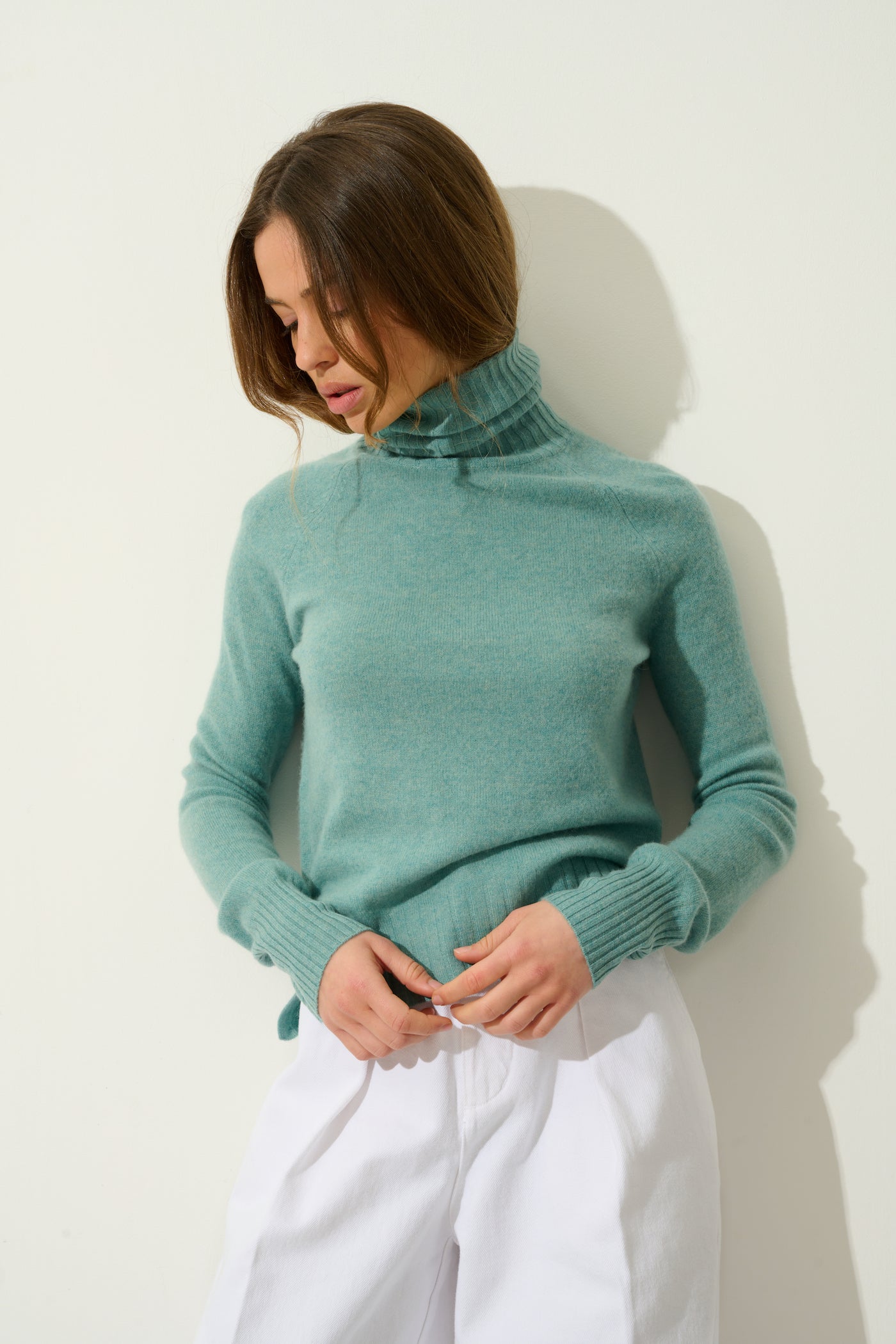 Jersey Cuello Vuelto - Cassy - Verde Chiné