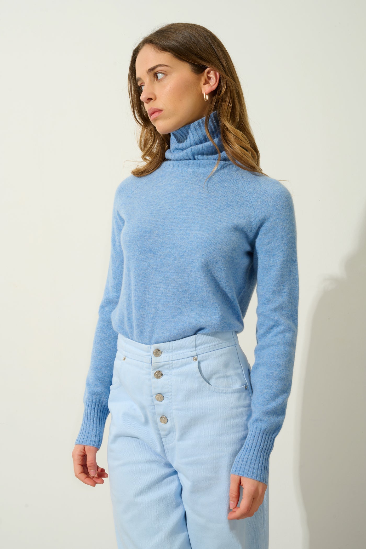Roll-Neck Jumper - Cassy - Sky
