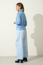 Roll-Neck Jumper - Cassy - Sky