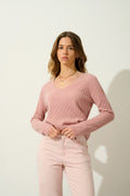 V-Neck Jumper - Grasmoor - Rose