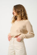 Pull Col V 4 Fils - Doty - Sable