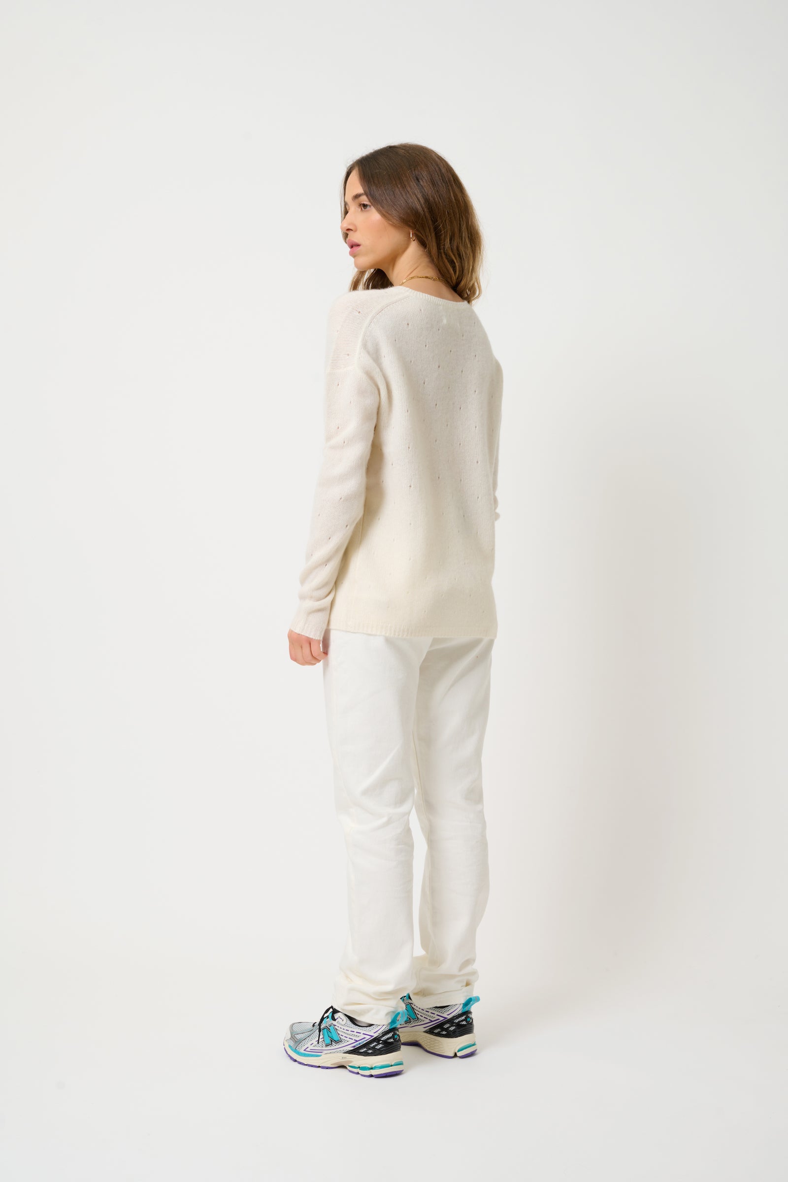 Jersey de cuello en V de 4 hilos - Doty - Nieve