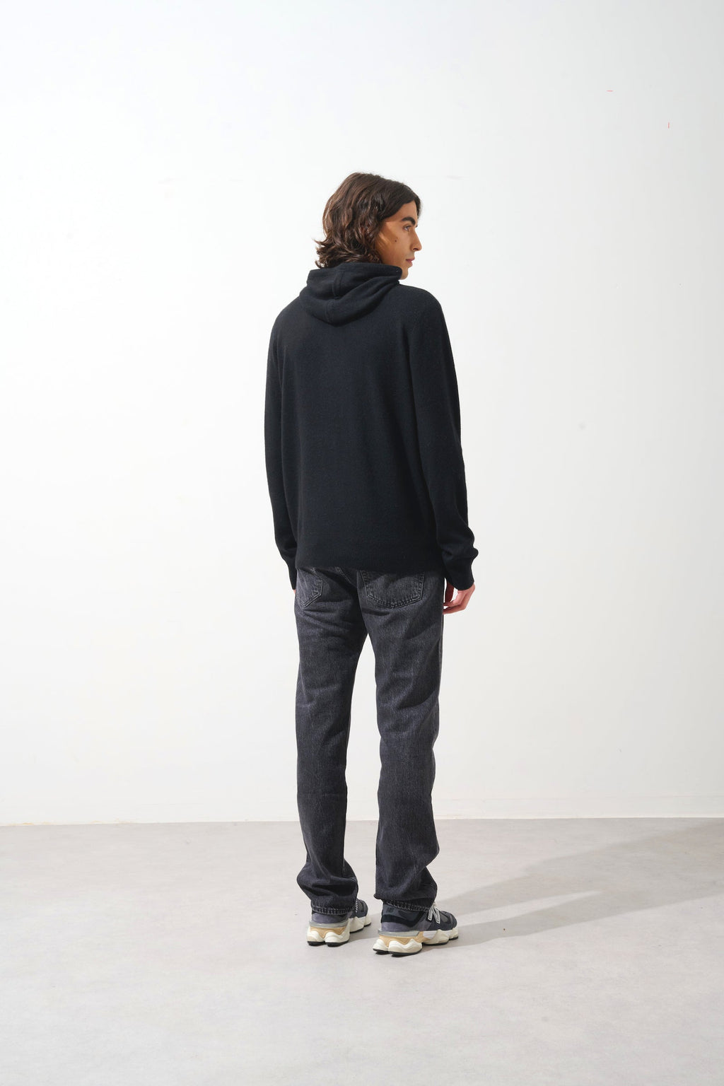 Hooded Jumper - 100% 2-Ply Cashmere - Black