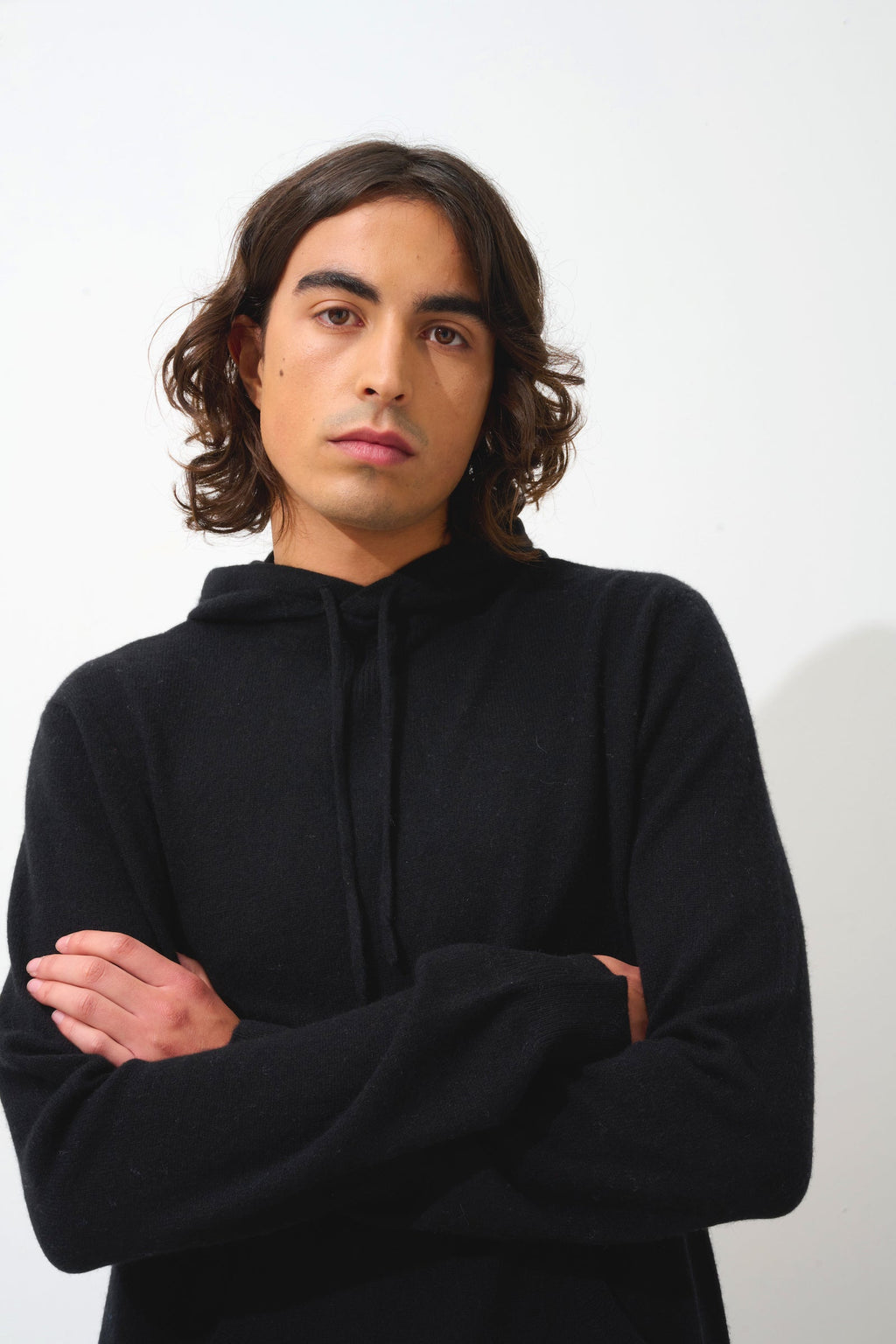 Hooded Jumper - 100% 2-Ply Cashmere - Black