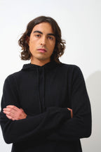 Hooded Jumper - 100% 2-Ply Cashmere - Black