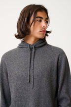 Sudadera con capucha - 100% Cachemira 2 Hilos - Antracita Jaspeado - Hombre