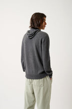 Sudadera con capucha - 100% Cachemira 2 Hilos - Antracita Jaspeado - Hombre