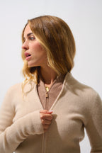 Gilet Zippé Col Montant Alberte - Sable