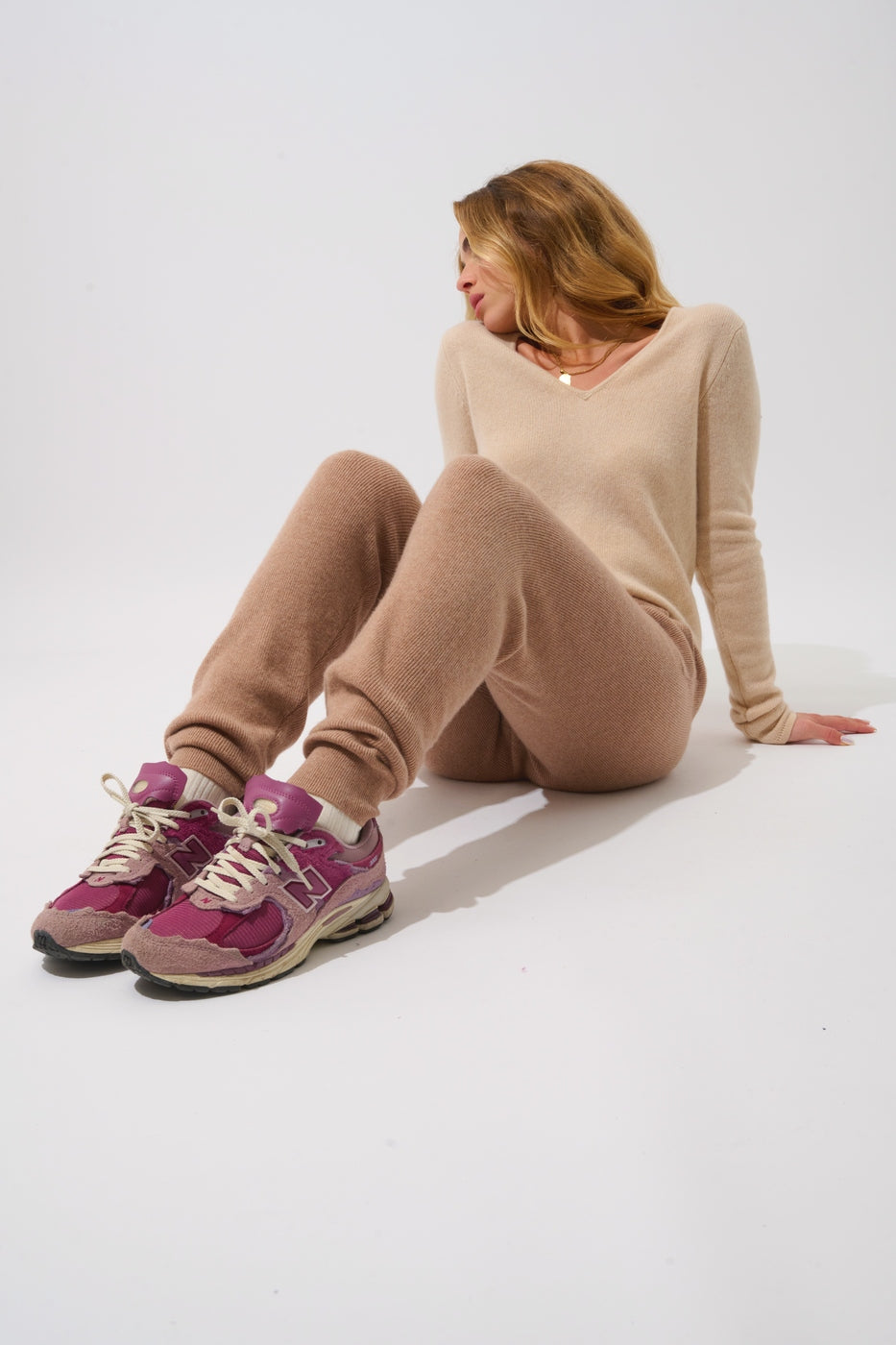 Joggingbroek Anika - Gemêleerd Camel