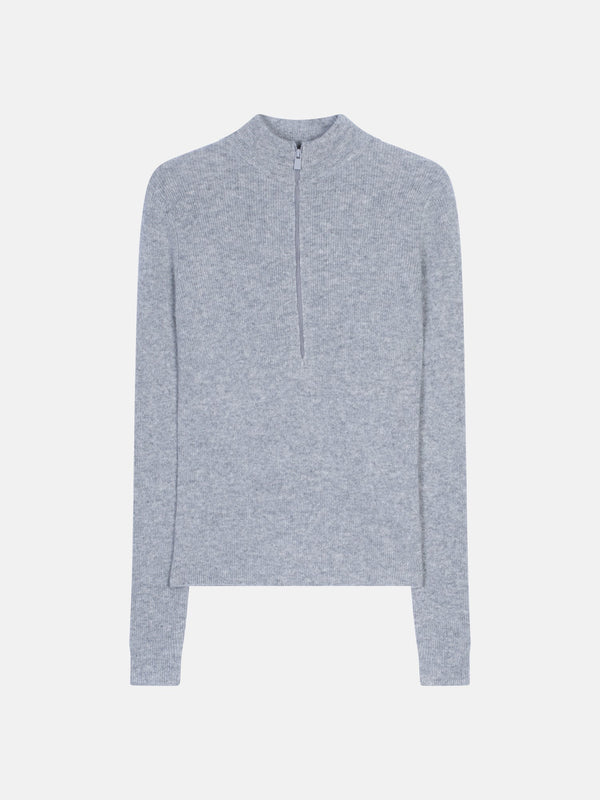 Zip-Neck Jumper - Asta - Grey