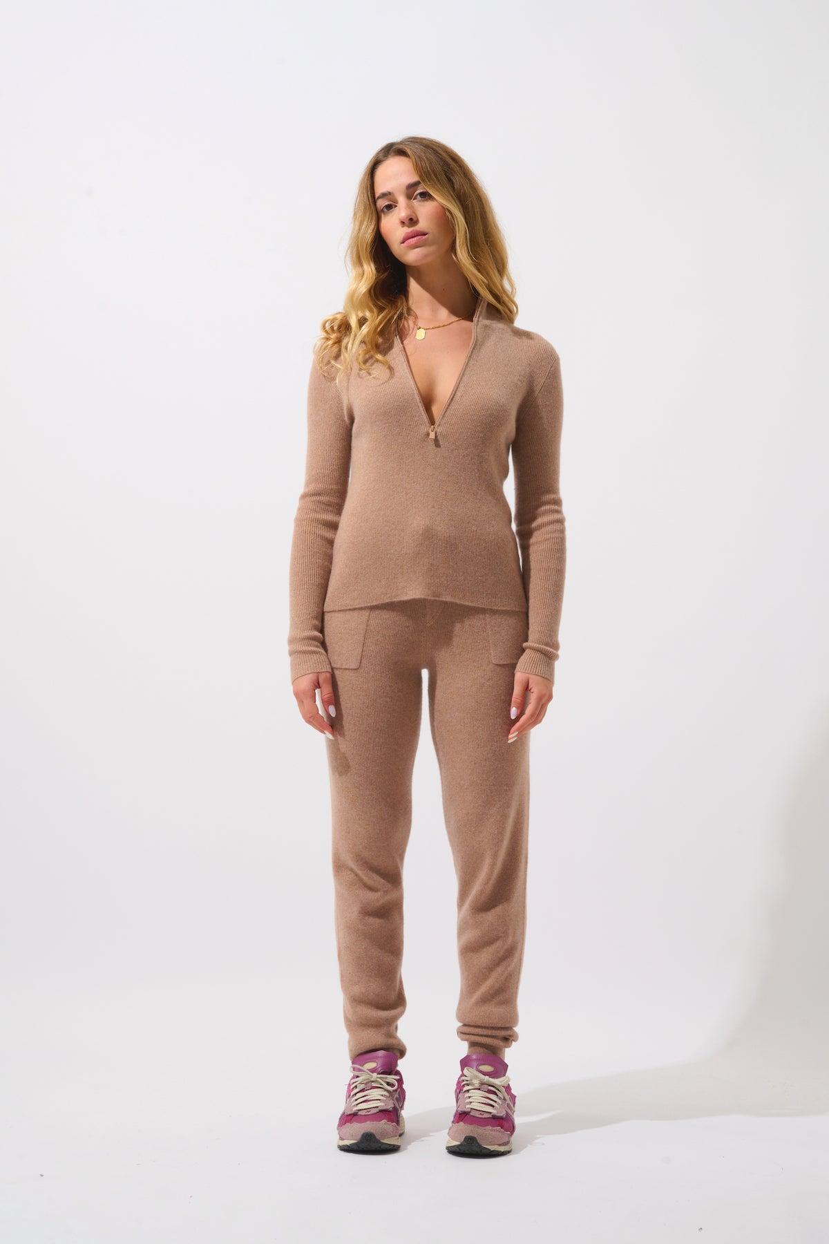 Pull Camionneur Asta - Camel Chiné - 100% Cachemire 2 Fils