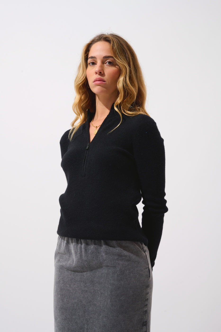Jersey de cuello camionero - Asta - Negro