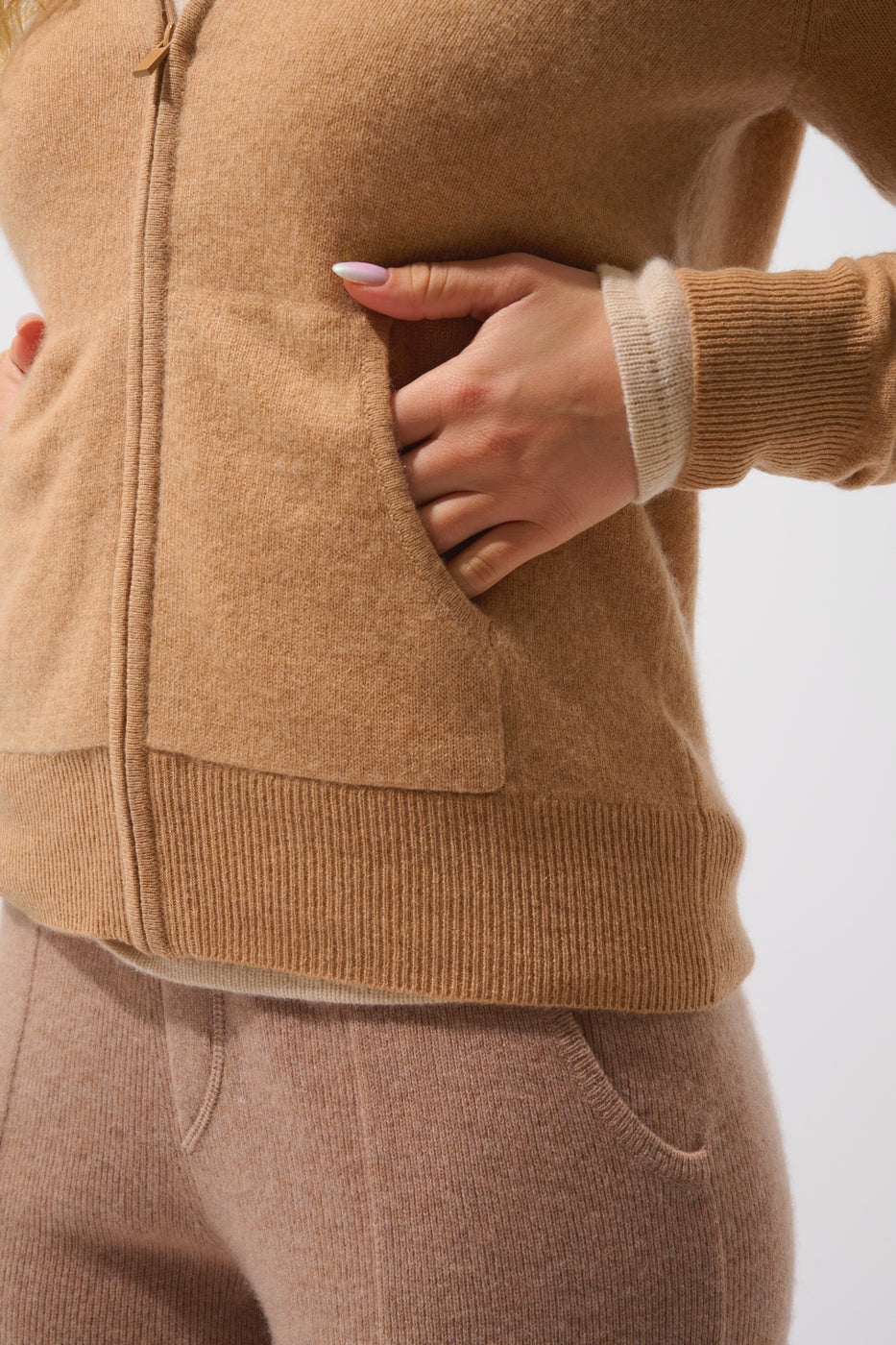 Gilet Zippé Capuche - Colombis - Sahara