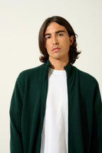 Zip-Through High-Neck Cardigan - Albaron - Green