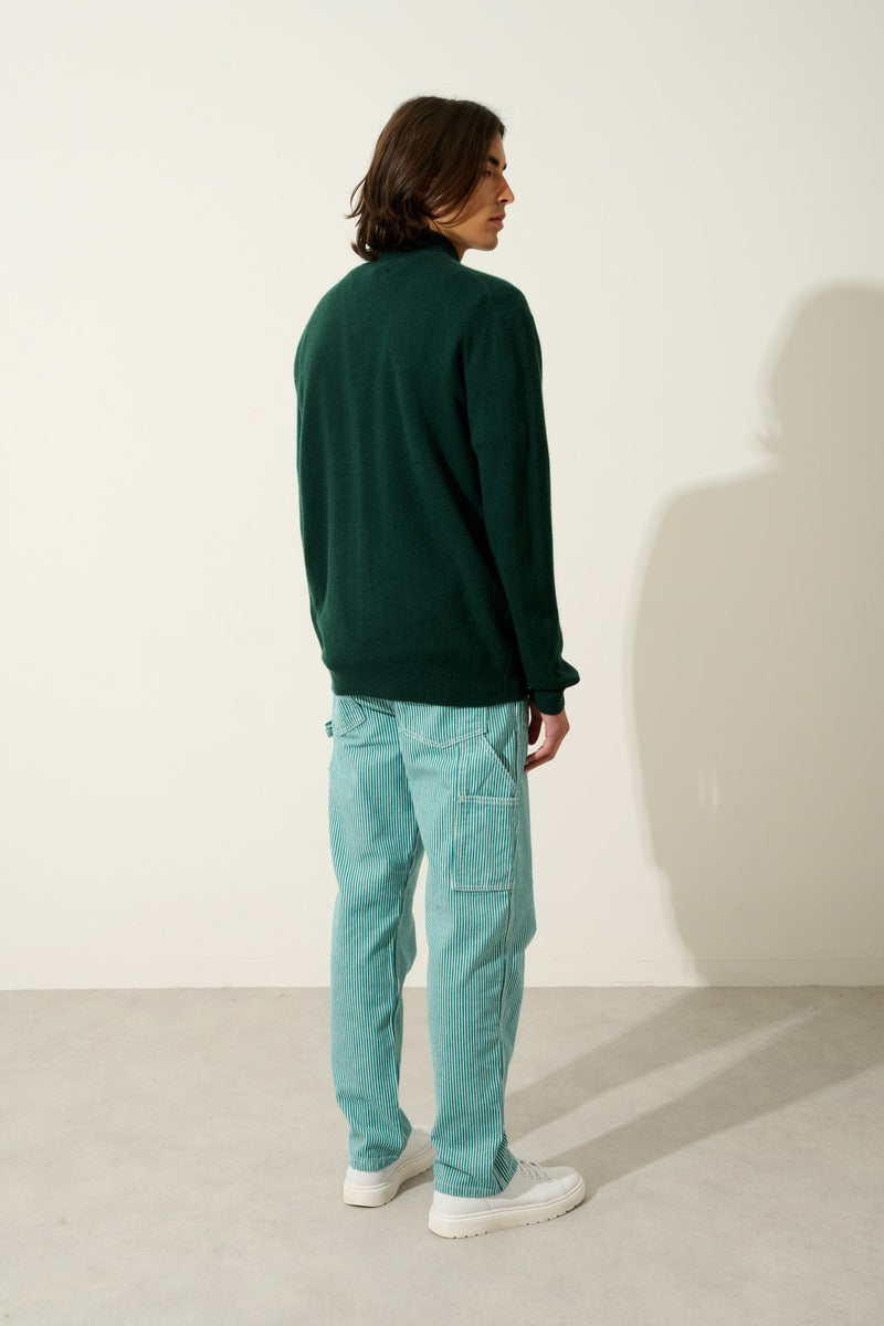 Zip-Through High-Neck Cardigan - Albaron - Green