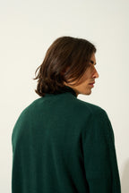 Zip-Through High-Neck Cardigan - Albaron - Green