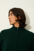 Gilet Zippé Col Camionneur 4 Fils - Lyna - Cyprès