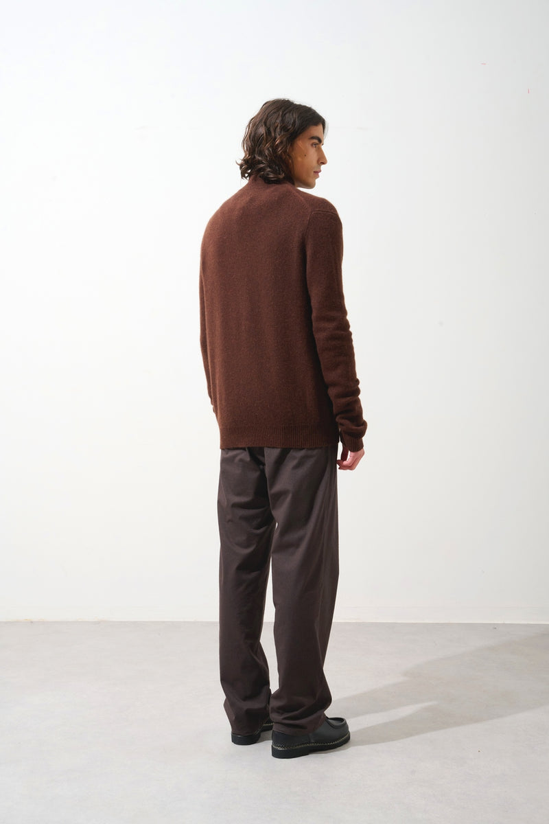 Gilet Zippé Col Camionneur 4 Fils - Lyna - Café