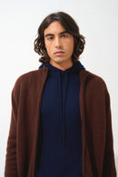 Gilet Zippé Col Camionneur 4 Fils - Lyna - Café