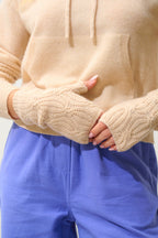 Iris 6-Ply Fingerless Gloves - Sand - 100% 6-Ply Cashmere - Unisex