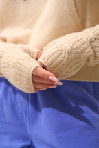 Iris 6-Ply Fingerless Gloves - Sand - 100% 6-Ply Cashmere - Unisex