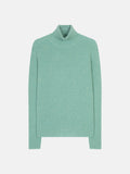 Jersey Cuello Vuelto Suzie - Verde Chiné - 100% Cachemira 2 Hilos - Mujer