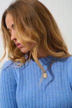 Bella Round Neck Jumper - Sky - 100% 2-Ply Cashmere - Women