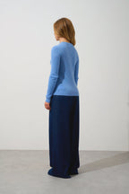 Bella Round Neck Jumper - Sky - 100% 2-Ply Cashmere - Women