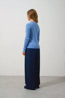Pull Col Rond Bella - Sky - 100% Cachemire 2 Fils - Femme