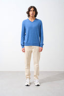 Pull Col V  - Agel - Bleu