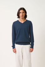 Jersey de cuello en V - Agel - Océano jaspeado