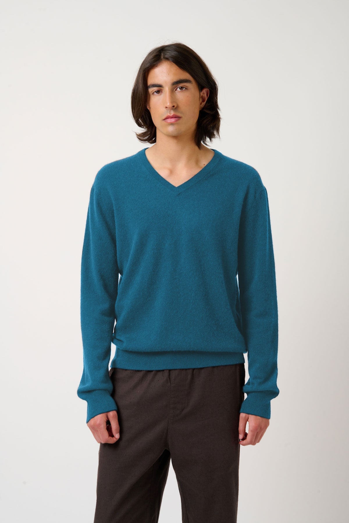 Jersey de cuello en V - Agel - Pavo real