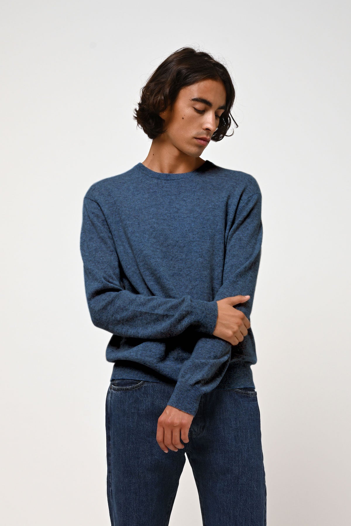 Crew Neck Jumper - Aiglière - Ocean Chiné