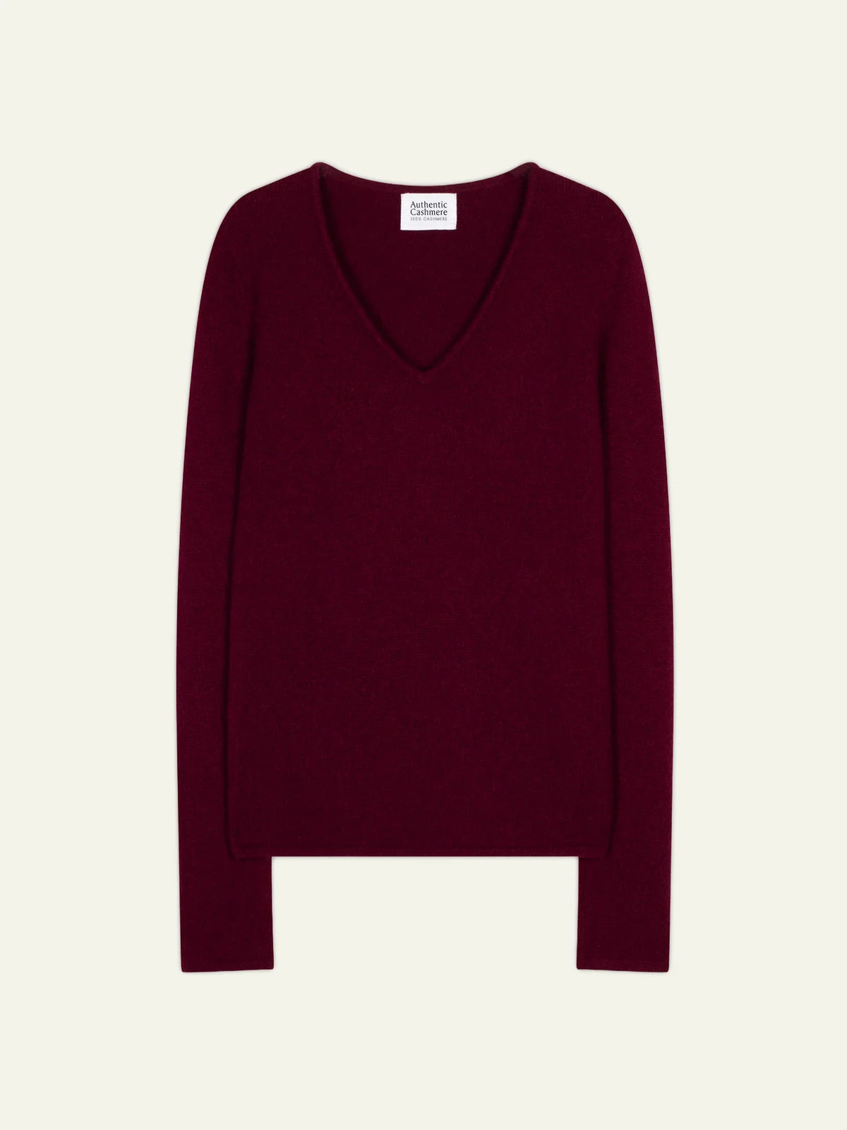 Pull Col V 4 Fils Chelsea - Bordeaux - 100% Cachemire 4 Fils - Femme